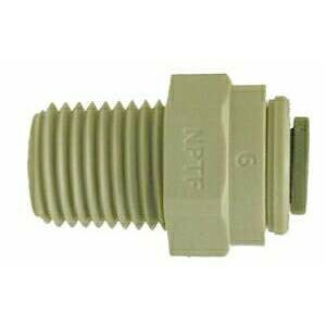 Plastic Polypropylene Male Pipe Push in Hose and Tubing Connector Fastners 3/8 mip X 1/2 in Push in Fitting - 20061P - B134